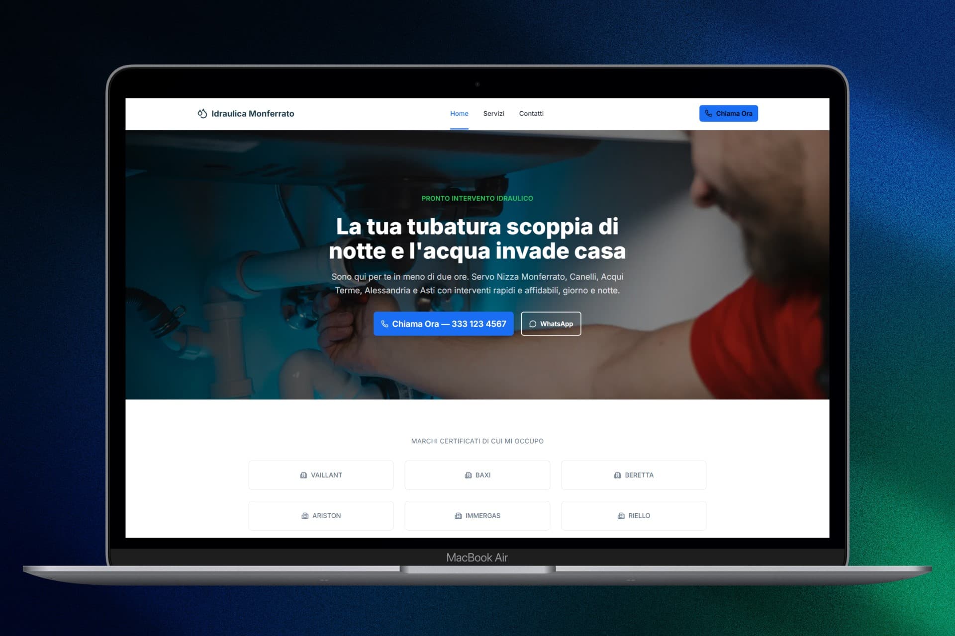 Anteprima progetto Idraulica Monferrato — sito servizio idraulico locale